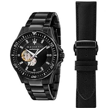 Maserati Sfida Stainless Steel Watch for Men, Black, One Size