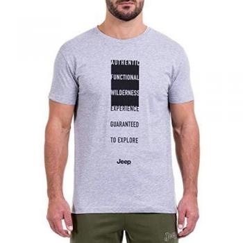Jeep T-Shirt, Camiseta para Hombre, Light Grey Melange/Black, XL