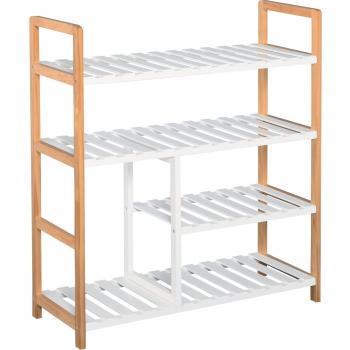 Zapatero Homcom 4 Baldas Madera/Blanco 78X68x26 Cm