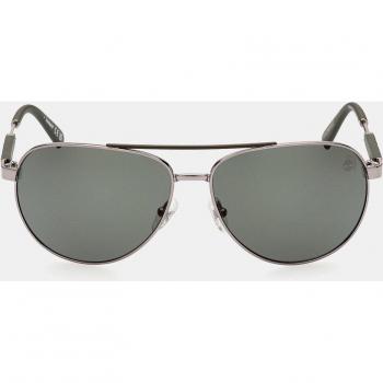 Timberland Men's Aviator Metal Sunglasses with Polarized Lenses in Shiny Gunmetal