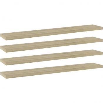 Estante estantería 4 uds contrachapada roble Sonoma 60x10x1,5cm