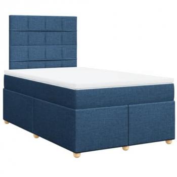 Cama box spring con colchón tela azul 120x190 cm Vidaxl Azul