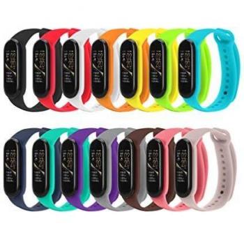 STN (14PCS Compatible con Xiaomi Mi Band 5 Smart Strap, Correas de Repuesto de Silicona para Xiaomi Mi Band 5 Smart Bracelet NFC Color Display Strap (14PCS)