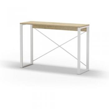 Consola 110 cm Archie - Efecto Roble y Blanco - Panel de Partículas para Sala de Estar o Entrada