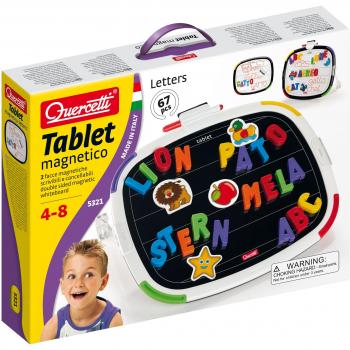 Quercetti Magnetic Letter Board with 67 Letters and Cards