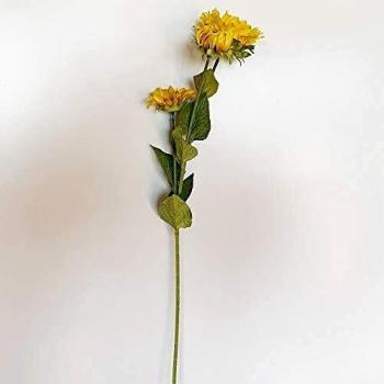 WELLHOME Pack de 6 varas Artificiales con 3 Cabezas de 66 cm, Vara Girasol