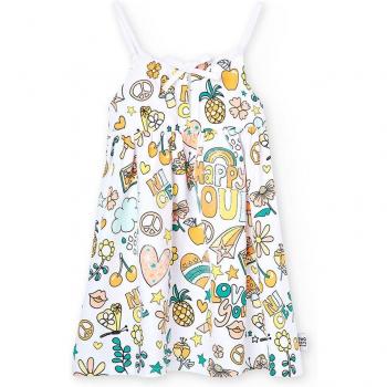 Vestido de niña estampado de tirantes Boboli