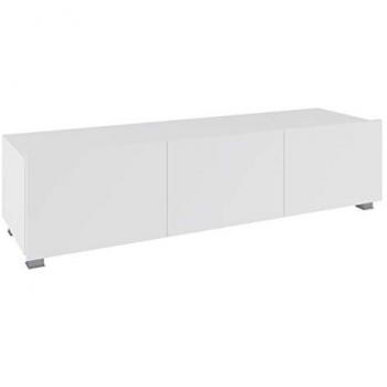 Mueble TV Providence B103, Blanco Brillante, 150x37x43cm, 3 Puertas