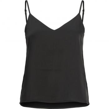 Top básico de tirantes finos JJXX Malia negro satinado para mujer
