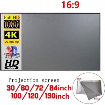 Pantalla Portátil para Proyector 16:9 de 60/72/100/120 Pulgadas, Tela Reflectante para Proyección Exterior y Viajes