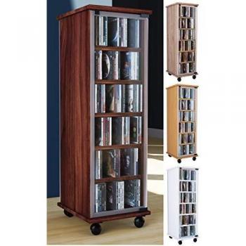 VCM Valenza-Torre para CD/DVD, girable, para 300 CDs, Efecto Corte de Sierra, Color, Roble Sonoma