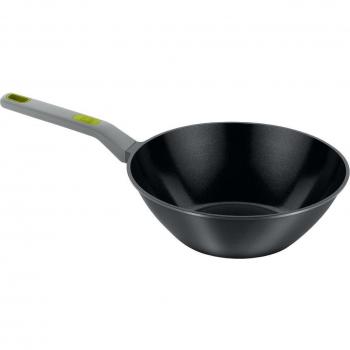 Wok BRA Efficient Orange de aluminio fundido con antiadherente, apto para inducción, 28 cm
