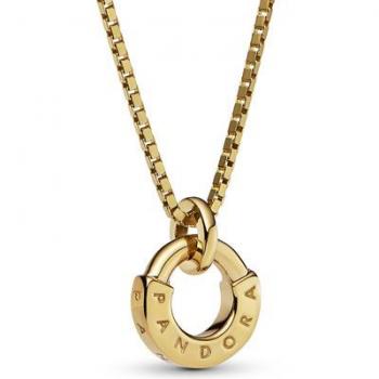 Pandora Signature 14K Gold Pendant Necklace 45cm