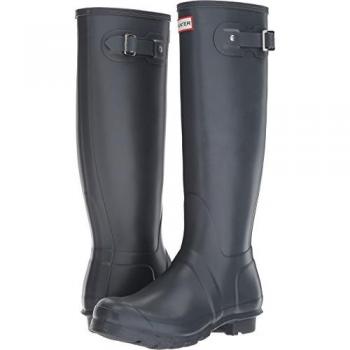 Hunter Original Tall Classic Grey Rubber Wellington Boots - Size UK 7