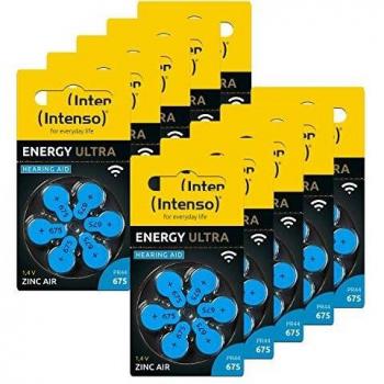 Baterías para Audífonos Intenso Energy Ultra A675, 60 Piezas, Zinc-Aire, 1.45V, 540mAh