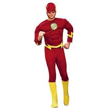 Disfraz de Superhéroe Flash Original para Adulto - Talla XL - Diseño 3D con Músculos y Botas Amarillas