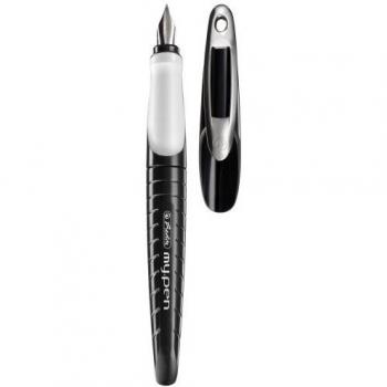 Herlitz my.pen L-Nib Pluma - Negro/Blanco