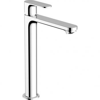 Grifo monomando alto para lavabo Hansgrohe Rebris E, apertura en frío, tamaño XL, acabado cromo