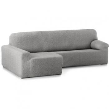 Eysa Funda Sofá Ajustable Roc Gris - Funda de sofá elástica para chaise longue izquierda, color gris claro, dimensiones 180 x 120 x 360 cm