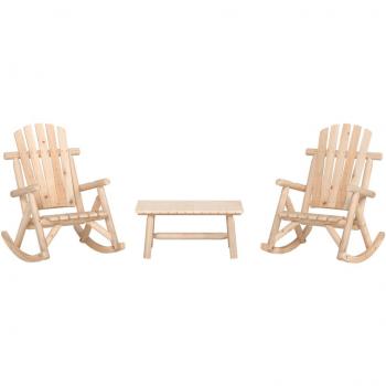 3-Piece Solid Wood Spruce Garden Lounge Set