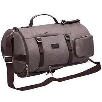 Eshow Marcas de Bolsos de Viajes de Bandoleras de deporte de Mochilas de Lona de Tela para Hombres,Color Gris Oscuro,Disena para Viajes