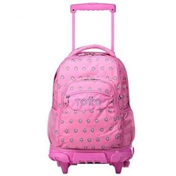 TOTTO Morral Rue Bomper Renglones Mochila con Ruedas, Adultos Unisex, Rosa