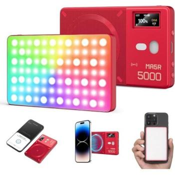 Godox MA5R RGB LED Power Bank Light - Ultra-Slim Magnetic Design, 1800K-10000K