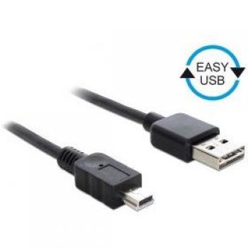 Cable USB 2.0 de 0,5 m con conector A macho y Mini B macho - Negro