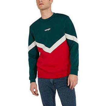 Wrangler Men's Sweatshirt Color Block -Red Green in Size Medium