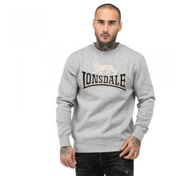 Sudadera de Cuello Redondo Lonsdale Lawins Gris Marl/Negro 2XL Hombre