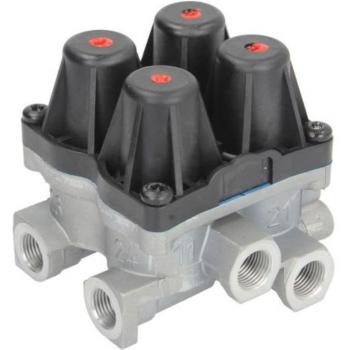 Válvula de protección multicircuito WABCO 9347147400 - Válvula de seguridad de varios circuitos, diseñada para sistemas neumáticos, proporciona protección contra sobrepresiones y fallas en el sistema, fabricada por W