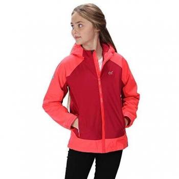 Regatta Chaqueta impermeable con aislamiento impermeable para niños 'Hurdle Iii', Unisex niños, Chaqueta aislante impermeable., RKP211 ZV2K13, Cereza Oscura/Rosa Neón, 13 Años