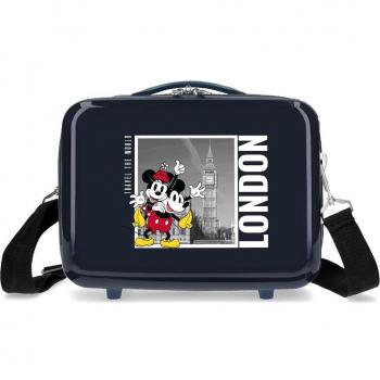 Disney Neceser Infantil ABS Mickey y Minnie Londres Adaptable Azul 9L