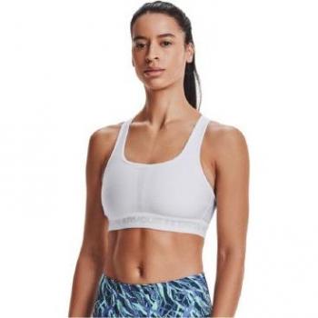 Under Armour Women's White Crossback Mid Support Sports Bra