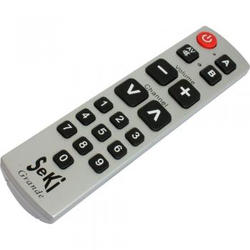 Control remoto universal Seki Grande con teclas numéricas y capacidad de aprendizaje, color plata