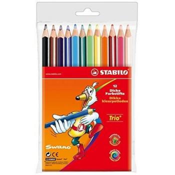 Lápices de Colores Trio Grueso Estuche de Cartón 12St