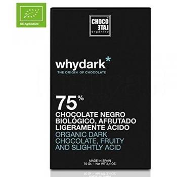 Whydark 75% Cacao 70gr. Chocolate Orgániko. 24un.