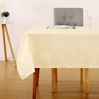 Deconovo Mantel para Mesa Rectangular de Cocina 130 x 220 cm Beige