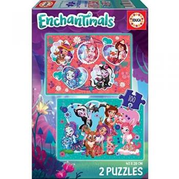 Educa - Enchantimals, 2 Puzzles infantiles de 100 piezas, a partir de 6 años