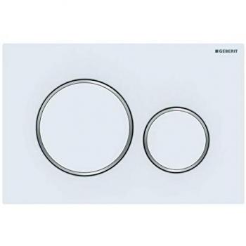 Geberit Sigma 20 Dual Flush Plate - Matte White/Chrome Finish