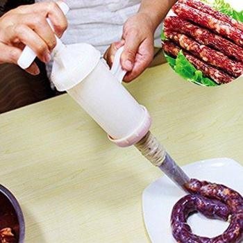 LiebHome - Embudo manual de calidad alimentaria para hacer salchichas de carne, con rellenado manual, plástico, Sausage Stuffer Barrel