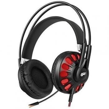 1byone auriculares gaming, sonido envolvente 7.1, con puerto USB, micrófono y control en línea para PC, Negro