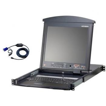 Aten KL1508AN 8-Port 19 Cat5 High-Density Dual Rail LCD KVM Switch with VGA Cables
