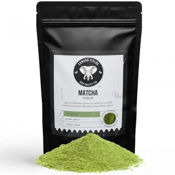 EDWARD FIELDS TEA - Té Matcha Premium Japonés 100% ecológico grado ceremonial, té verde en polvo natural de Kagoshima, Kyushu, Japón, 30g