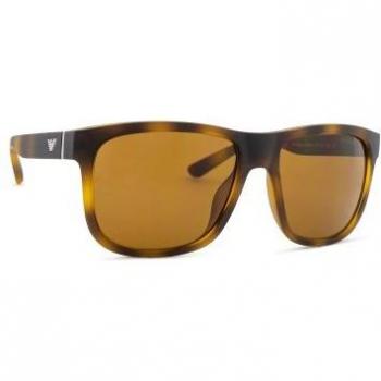 Emporio Armani EA 4182U Full-Rim Square Sunglasses, Brown Plastic Frame