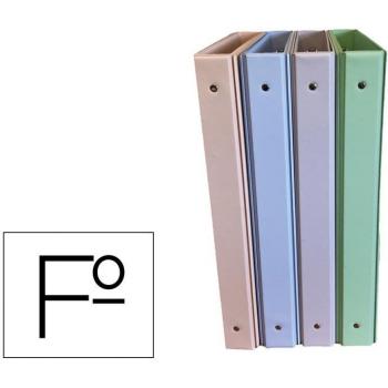Carpeta de 4 anillas 25 mm Saro PVC colores pastel
