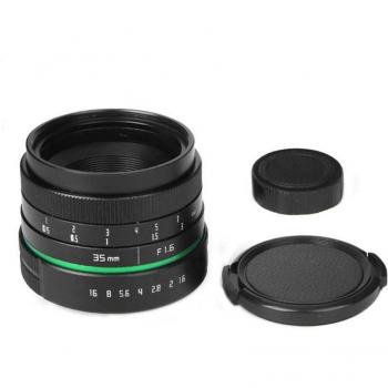 Lente de enfoque 35 mm F1.6 C-mount APSC para cámaras sin espejo Sony con adaptador
