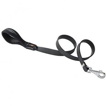 Feplast Correa de Goma Técnica para Perros Ergoflex G25/110, Hipoalergénico y Atóxico, Lavable, Empuñadura Ergonómica, 25 Mm x L 110 Cm Negro