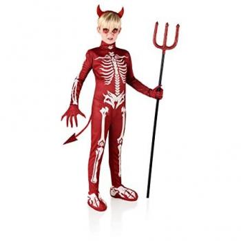 Disfraz de Demonio Esqueleto Rojo para Niño de 5 a 6 Años