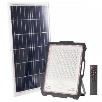 Proyector LED Solar 200W 20000Lm Sensor_Control Remoto Panel:5V 35W Batería: 3,3V 30.000Ma